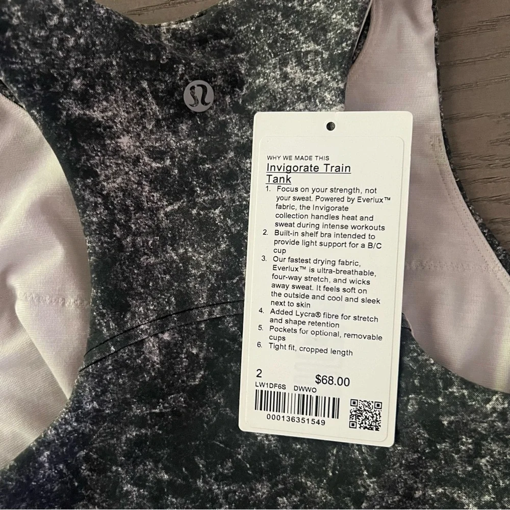 Lululemon Invigorate Training Tank Top Denim Wash Print White Opal 2
